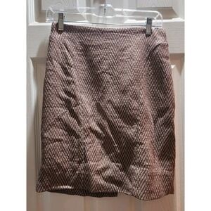 Maeve Womens Brown Herringbone Tweed Mid Rise Lined Career Work Pencil Skirt 4P